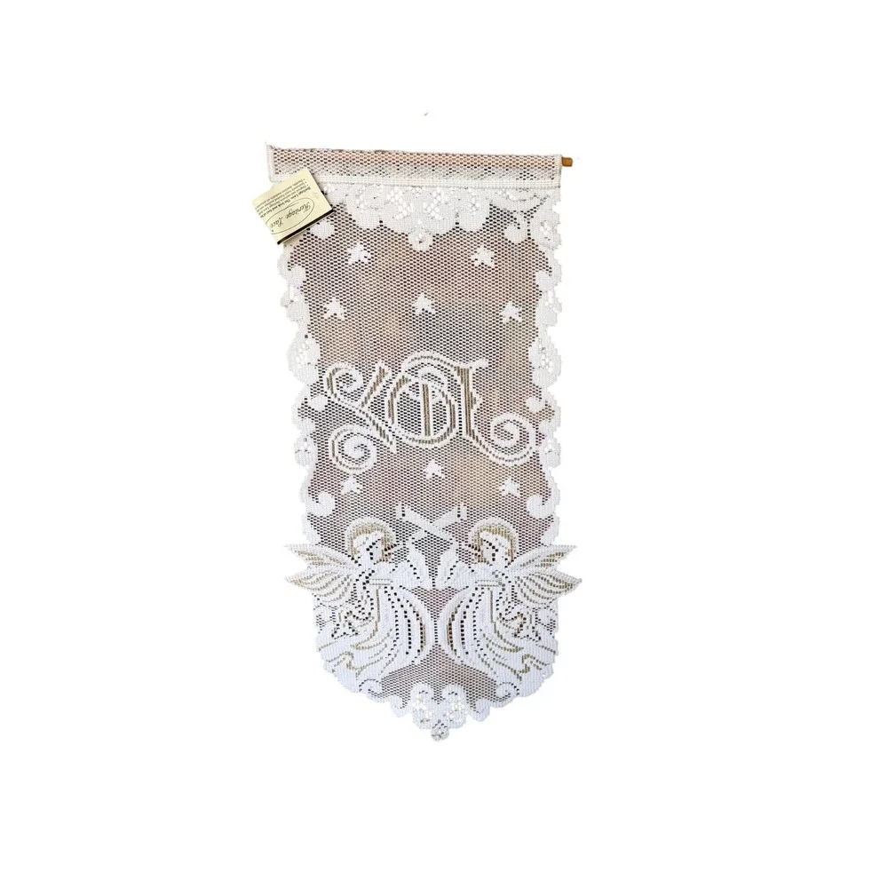 Heritage Lace Joy Angel Christmas Wall Hanging White Gold Metallic with Hanger